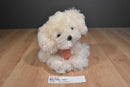 Best Made Beige Fuzzy Puppy Dog Plush With Red Bow