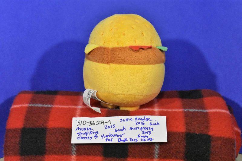 Just Play Moose Shopkins Cheezey B Hamburger, Susie Sundae, Miss Pressy Plush and Book