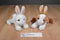Aurora White Bunny and Brown Dutch Bunny Rabbit 2020 Beanbag Plush