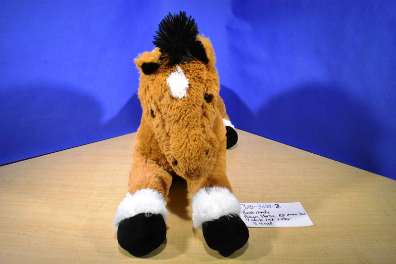 Best Made Toys Tan Brown Horse Pony With White Socks Black Mane Tail plush
