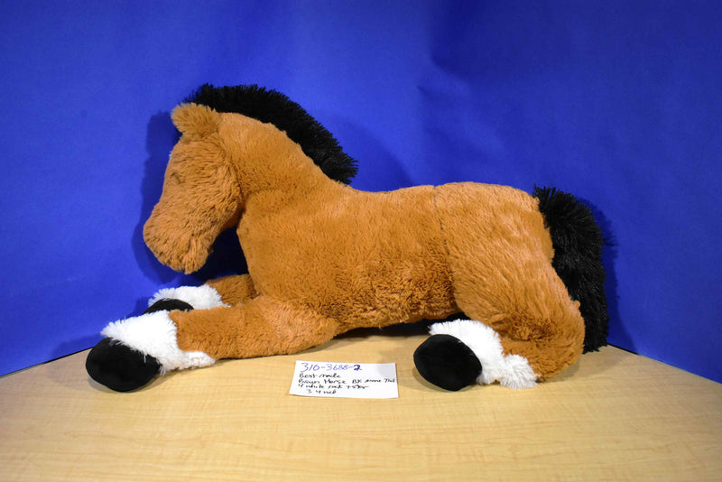 Best Made Toys Tan Brown Horse Pony With White Socks Black Mane Tail plush