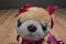 Poochie and Co. Tan Pomeranian Pink Sequins 2014 Plush Bag Purse
