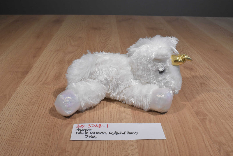 Aurora Mini White Unicorn With Gold Horn 2019 Beanbag Plush