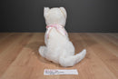 Ty Buddy Flip White Cat With Blue Eyes and Pink Bow Beanbag Plush