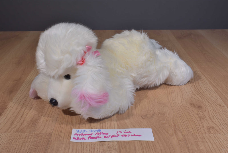Animal Alley White Poodle with Pink Ears and Bows 2000 Beanbag Plush