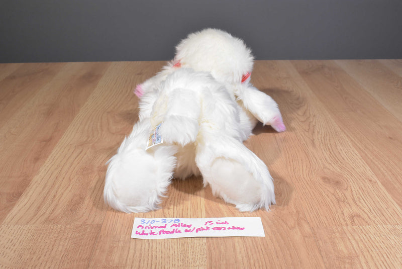 Animal Alley White Poodle with Pink Ears and Bows 2000 Beanbag Plush