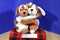 Dakin Brown and White Hugging Puppy Dogs 1976 Plush