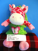 Fiesta Blanket Babies Pink Giraffe with Green Plush Security Blanket