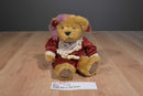 Russ Juliet Tan Teddy Bear in Red Velvet Dress Beanbag Plush