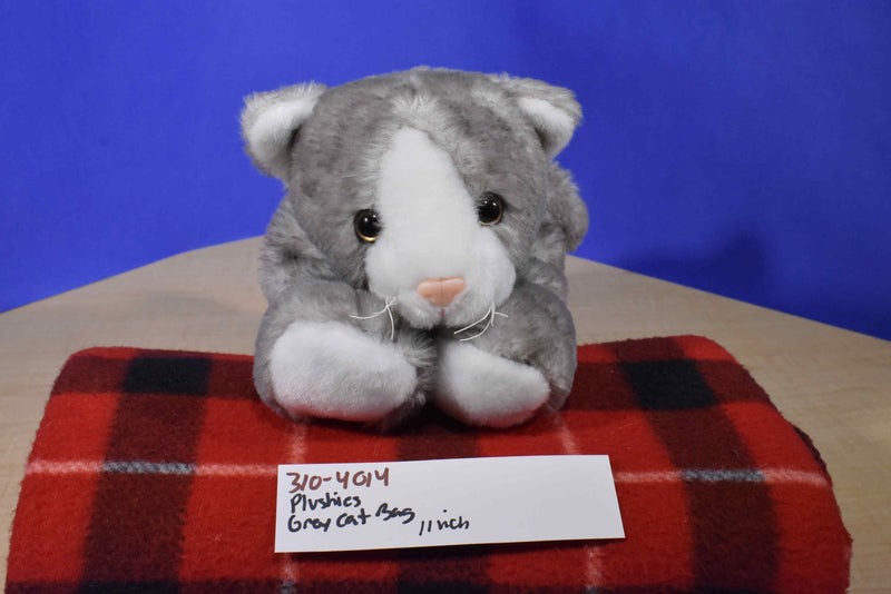 Plushies Grey and White Cat Plush Bag Purse