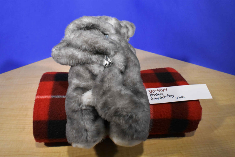 Plushies Grey and White Cat Plush Bag Purse