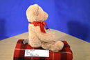 Gund Tan Teddy Bear With Red Bow Beanbag Plush