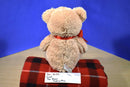 Gund Tan Teddy Bear With Red Bow Beanbag Plush
