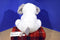 Hugfun White and Grey Puppy Dog Plush