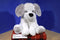Hugfun White and Grey Puppy Dog Plush