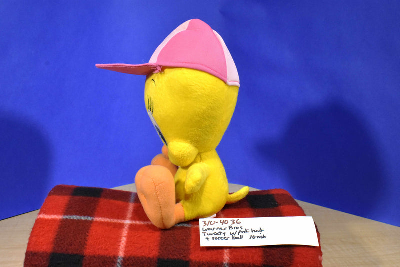 Warner Bros. Tweety Pink Cap and Soccer Ball Plush