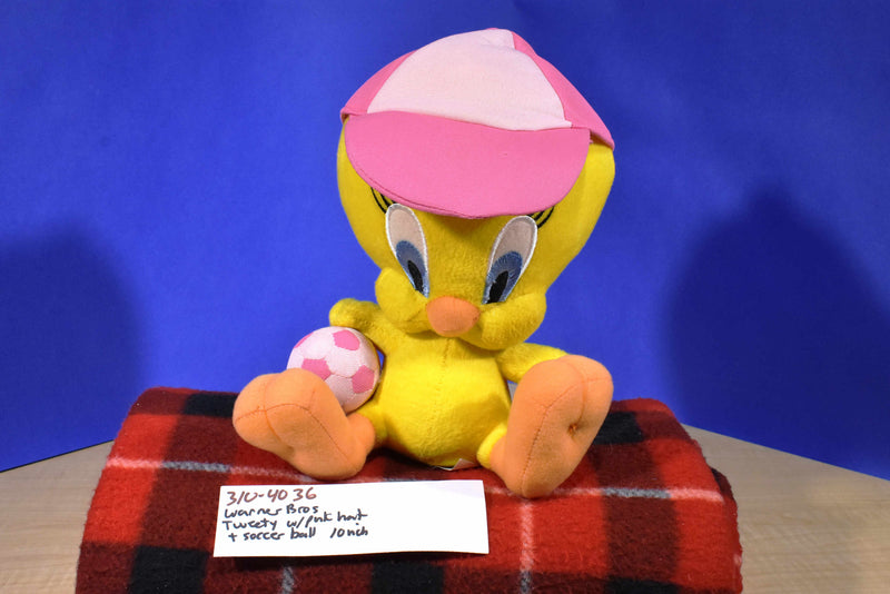 Warner Bros. Tweety Pink Cap and Soccer Ball Plush