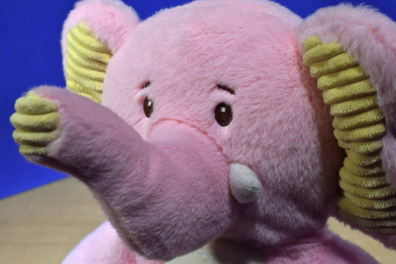Animal Adventure Pink and Yellow Elephant 2013 Beanbag Plush