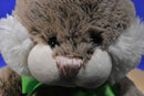 Animal Adventure Brown and White Bunny Rabbit 2015 Plush Wearing a Green Bow