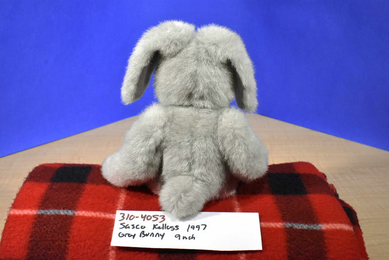 Sasco Kellogg Grey Bunny Rabbit With Pink Bow 1997 Beanbag Plush