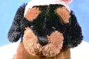 Best Made Toys Black Tan Rottweiler Puppy Plush in Pink Bunny Rabbit Ears