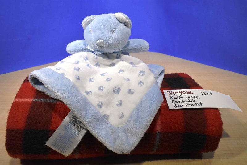 Ralph Lauren Blue and White Bear Security Blanket