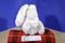 Gund Dahlia White Bunny Rabbit Beanbag Plush with Pink Flowers
