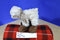 Cal Plush Beige and Brown Lamb Beanbag Plush