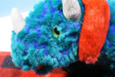 Ty Beanie Buddy 2001 and Baby 2000 Hornsly Green and Red Triceratops Beanbag Plush