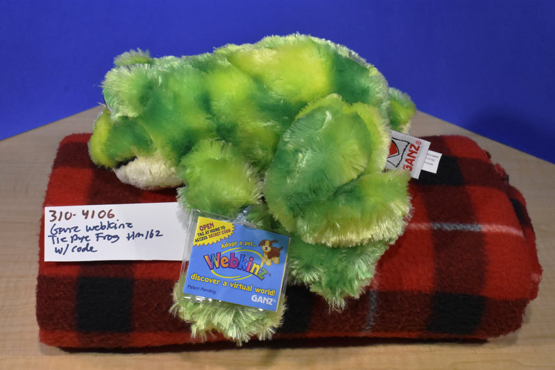 Ganz Webkinz Green Tie Dye Frog HM162 Beanbag Plush (Sealed Code) B125