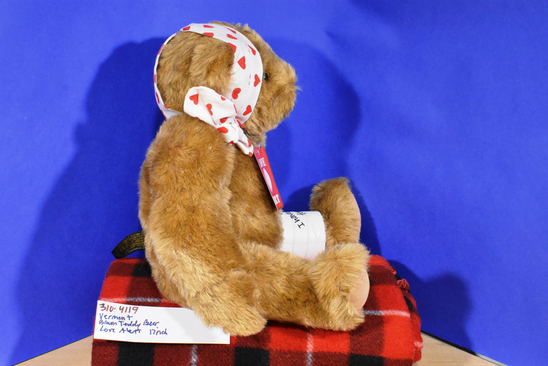 Vermont Teddy Bear Love Alert Brown Bear Plush