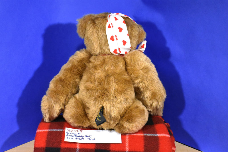 Vermont Teddy Bear Love Alert Brown Bear Plush