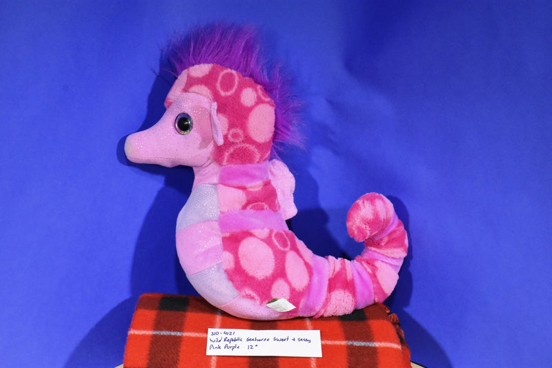 Wild Republic Sweet and Sassy Pink and Purple Sea Horse 2011 Beanbag Plush