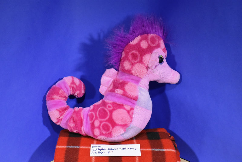 Wild Republic Sweet and Sassy Pink and Purple Sea Horse 2011 Beanbag Plush