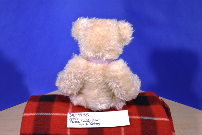 A&A Beige Teddy Bear Beanbag Plush