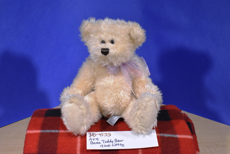 A&A Beige Teddy Bear Beanbag Plush