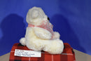 Ty Classic Caressa White Bear With Red Heart Feet 2005 Beanbag Plush