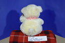 Ty Classic Caressa White Bear With Red Heart Feet 2005 Beanbag Plush