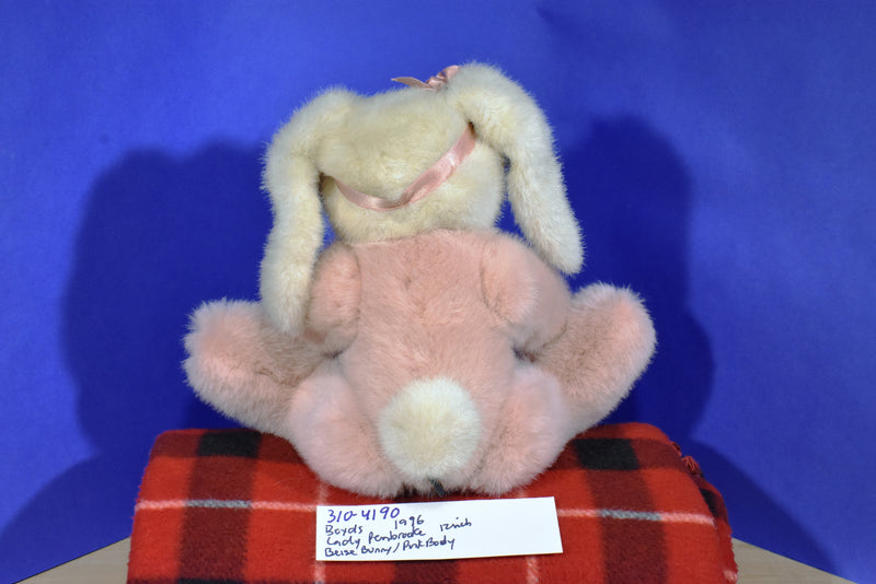 Boyd's Bears Lady Pembrooke Beige Bunny Rabbit With Pink Body 1996 Beanbag Plush