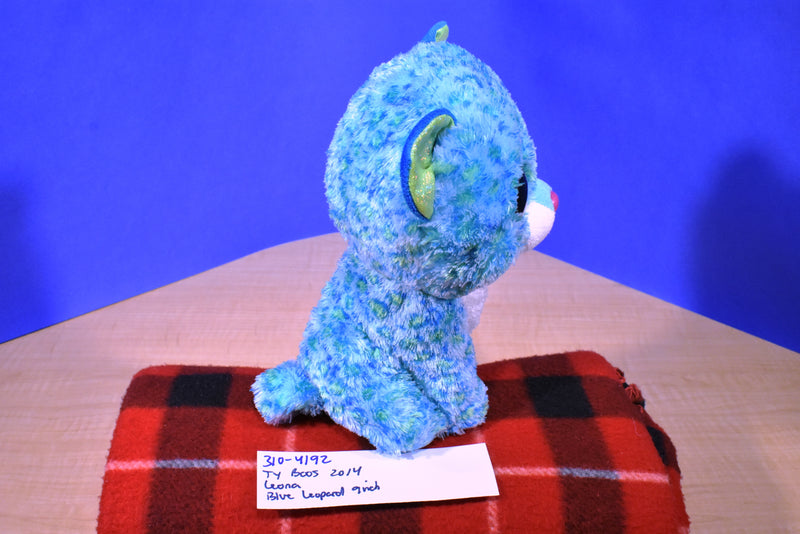 Ty Beanie Boos Leona Blue Leopard 2014 Beanbag Plush