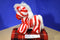 First & Main Peppermint Red and White Zebra Beanbag Plush