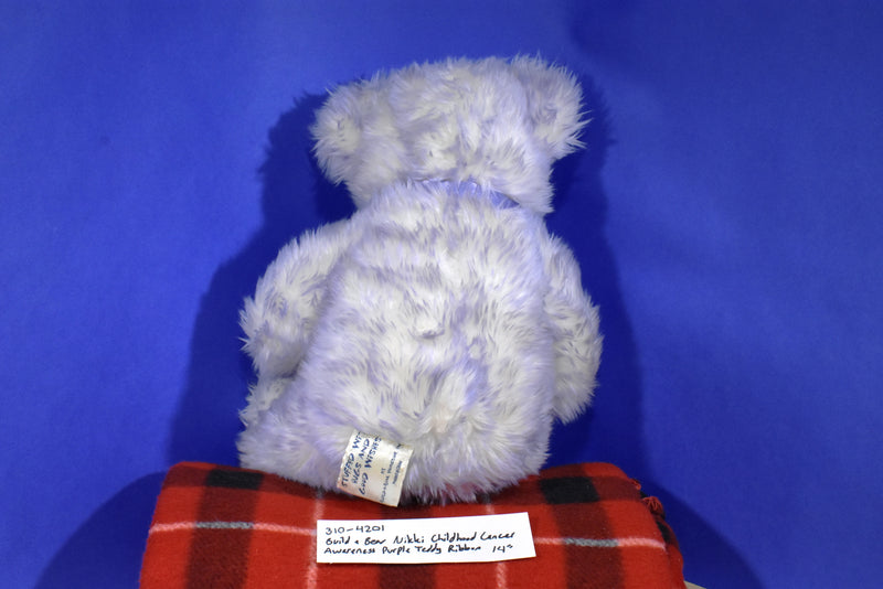 Build-A-Bear Nikki Childhood Cancer Awareness Purple Teddy Ribbon Plush