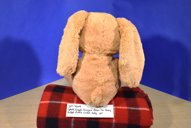 Wal-Mart Spark Create Imagine Brown Tan Bunny Rabbit Rattle Plush with Crinkle Ears