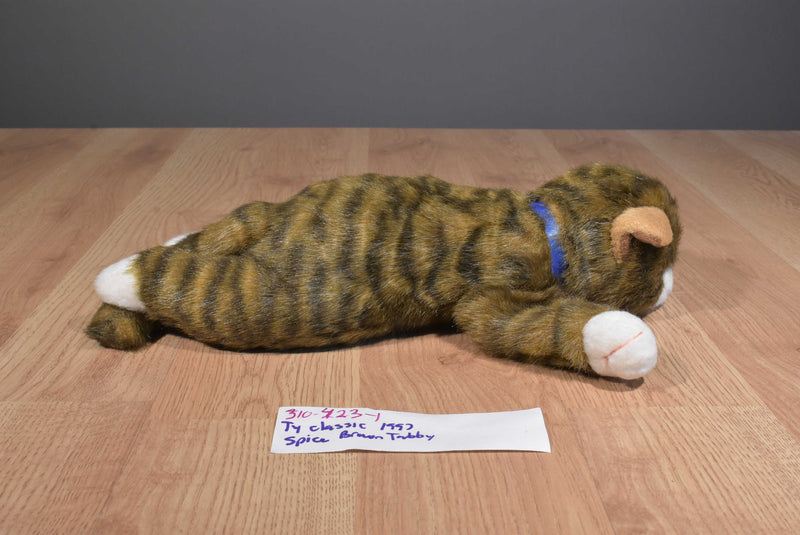 Ty Classic Spice Brown Tabby Cat 1997 Beanbag Plush