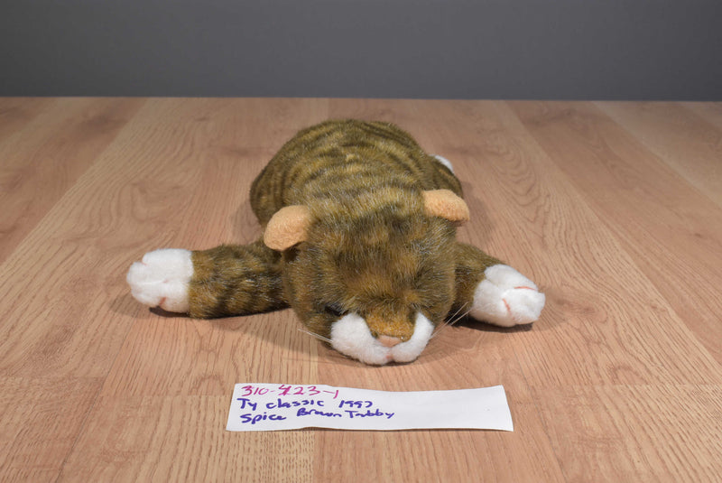 Ty Classic Spice Brown Tabby Cat 1997 Beanbag Plush