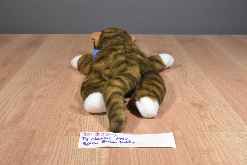 Ty Classic Spice Brown Tabby Cat 1997 Beanbag Plush