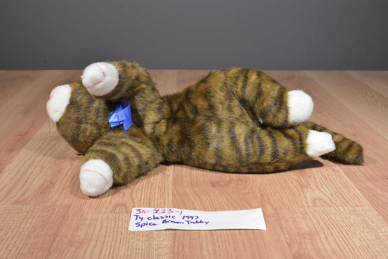 Ty Classic Spice Brown Tabby Cat 1997 Beanbag Plush