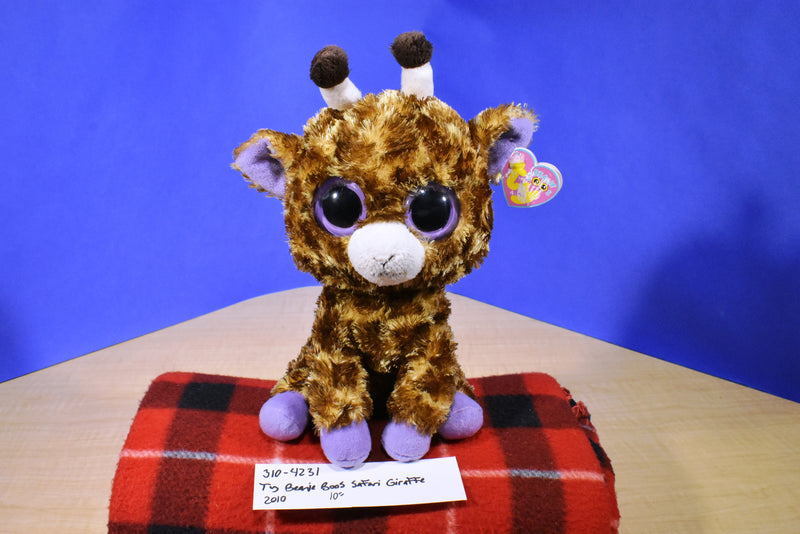 Ty Beanie Boos Safari the Brown and Purple Giraffe 2010 Beanbag Plush