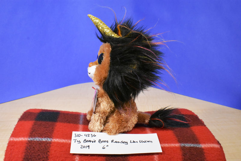 Ty Beanie Boos Ramsey the Unicorn Lion 2019 Beanbag Plush