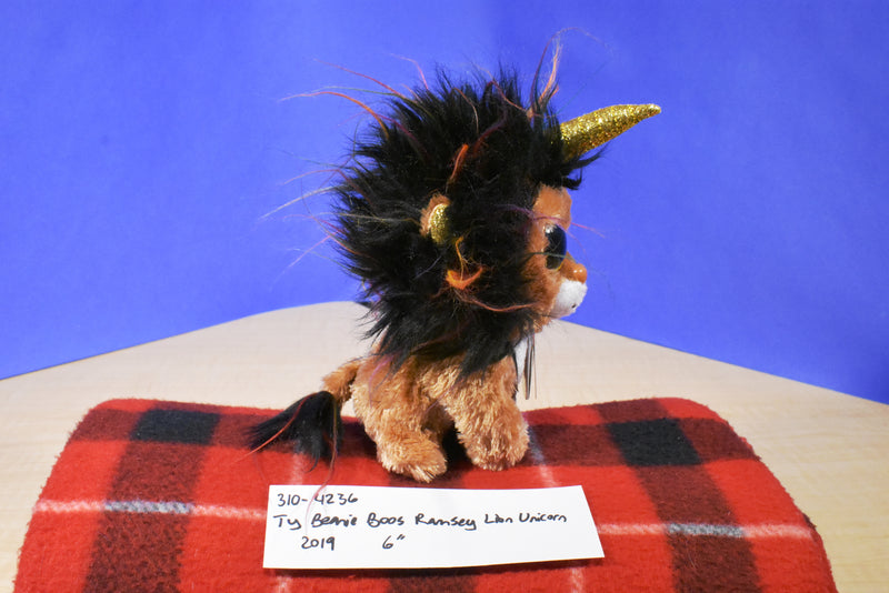 Ty Beanie Boos Ramsey the Unicorn Lion 2019 Beanbag Plush